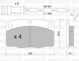 METELLI 2200442K Комплект гальмівних колодок, дискове гальмо