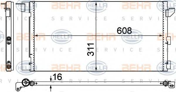 HELLA 8FC351302401 Конденсатор, кондиціонер