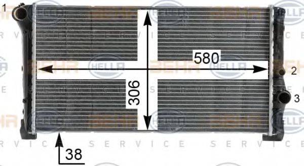 HELLA 8MK376900264 Радіатор, охолодження двигуна