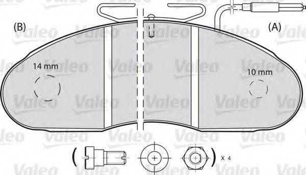 VALEO 598001 Комплект гальмівних колодок, дискове гальмо