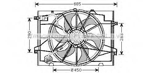 AVA QUALITY COOLING HY7520 Вентилятор, охолодження двигуна
