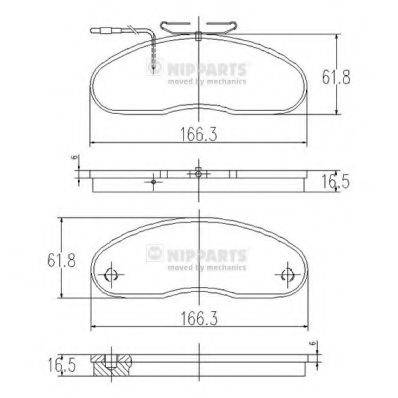 NIPPARTS J3601081 Комплект гальмівних колодок, дискове гальмо