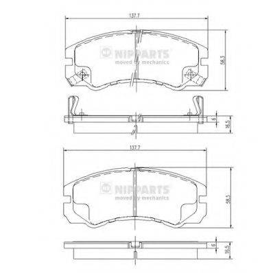 NIPPARTS J3609009 Комплект гальмівних колодок, дискове гальмо