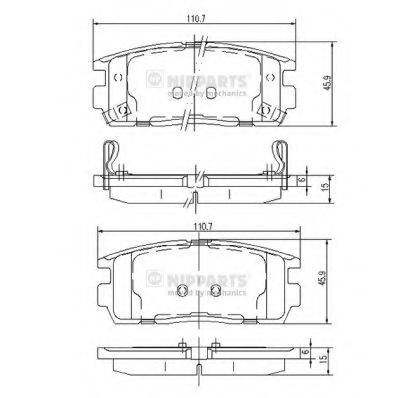 NIPPARTS J3610905 Комплект гальмівних колодок, дискове гальмо