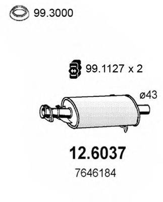 ASSO 126037 Середній глушник вихлопних газів