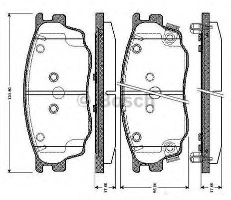BOSCH 0986TB2822 Комплект гальмівних колодок, дискове гальмо