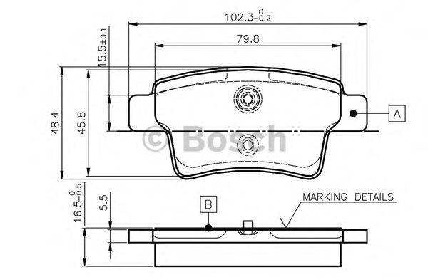 BOSCH 0986TB2980 Комплект гальмівних колодок, дискове гальмо