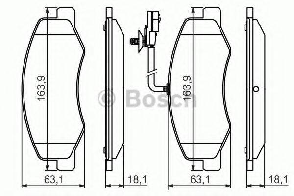 BOSCH 0986494499 Комплект гальмівних колодок, дискове гальмо
