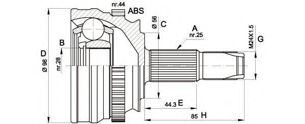 OPEN PARTS CVJ515310 Шарнірний комплект, приводний вал