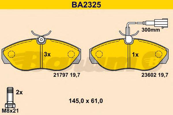 BARUM BA2325 Комплект гальмівних колодок, дискове гальмо