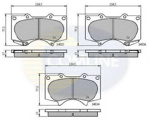 COMLINE CBP31201 Комплект гальмівних колодок, дискове гальмо