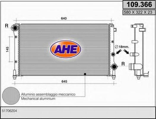 AHE 109366 Радіатор, охолодження двигуна
