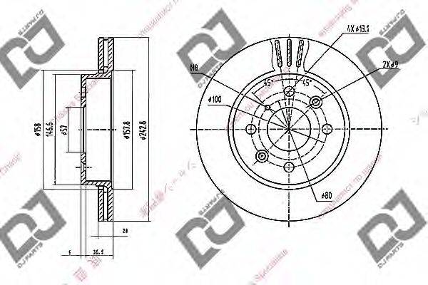 DJ PARTS BD1707 гальмівний диск