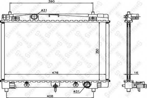 STELLOX 1026350SX Радіатор, охолодження двигуна
