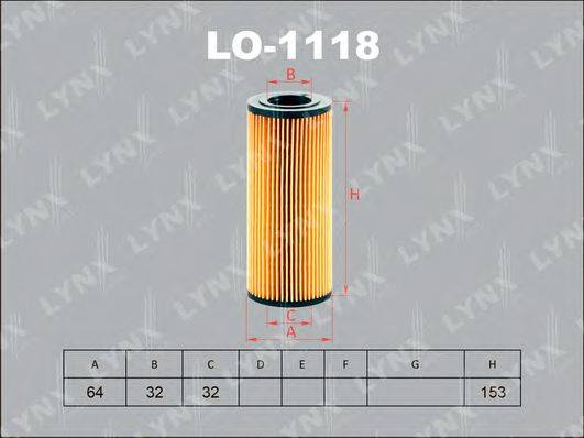 LYNXAUTO LO1118 Масляний фільтр