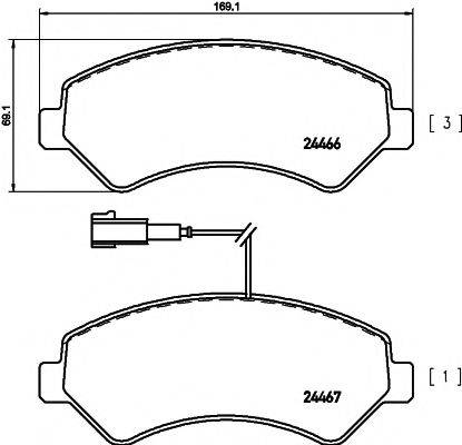 HELLA PAGID 8DB355012921 Комплект гальмівних колодок, дискове гальмо