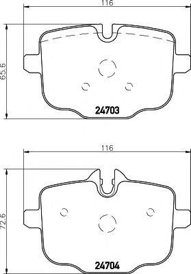 HELLA PAGID 8DB355014361 Комплект гальмівних колодок, дискове гальмо