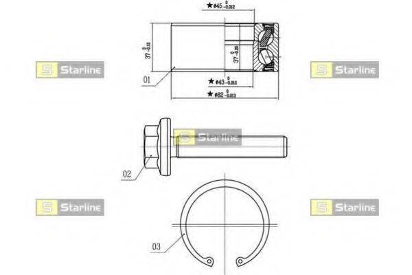 STARLINE LO01356 Комплект підшипника маточини колеса