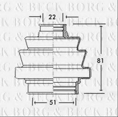 BORG & BECK BCB2270 Пильовик, приводний вал