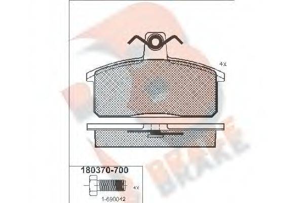 R BRAKE RB0370700 Комплект гальмівних колодок, дискове гальмо