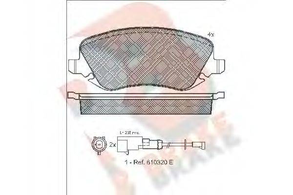 R BRAKE RB1454 Комплект гальмівних колодок, дискове гальмо