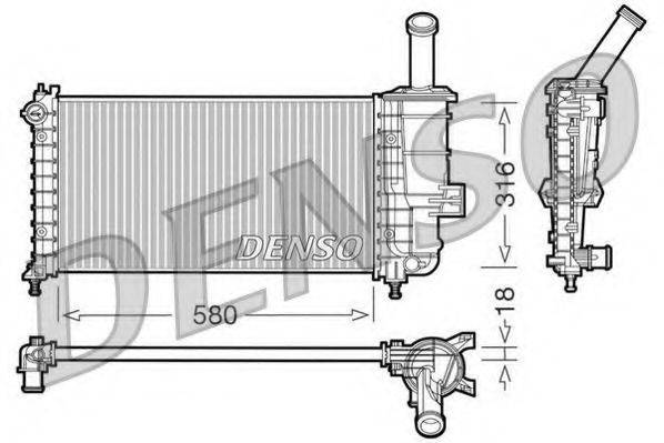 DENSO DRM09100 Радіатор, охолодження двигуна