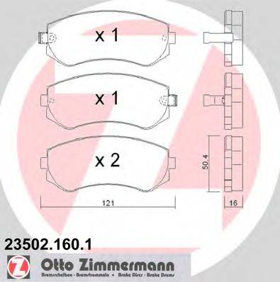 ZIMMERMANN 235021601 Комплект гальмівних колодок, дискове гальмо