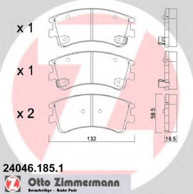 ZIMMERMANN 240461851 Комплект гальмівних колодок, дискове гальмо