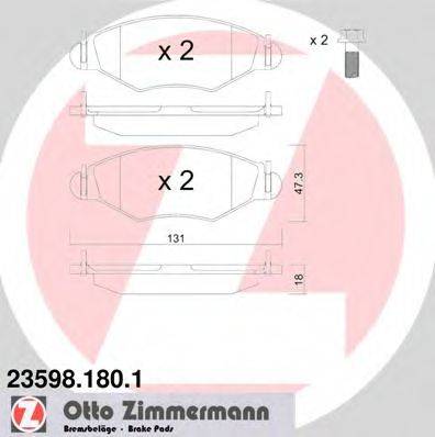 ZIMMERMANN 235981801 Комплект гальмівних колодок, дискове гальмо