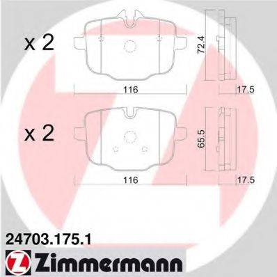 ZIMMERMANN 247031751 Комплект гальмівних колодок, дискове гальмо