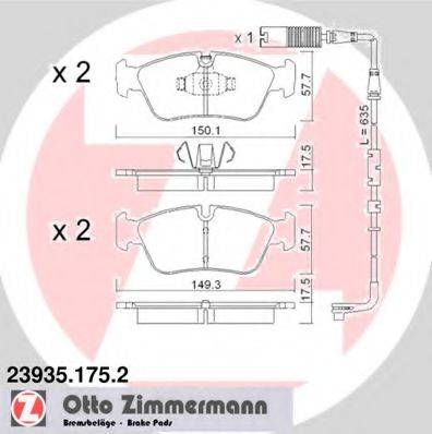 ZIMMERMANN 239351752 Комплект гальмівних колодок, дискове гальмо