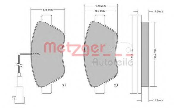METZGER 1170296 Комплект гальмівних колодок, дискове гальмо