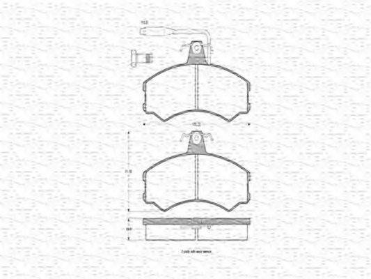 MAGNETI MARELLI 363702160147 Комплект гальмівних колодок, дискове гальмо