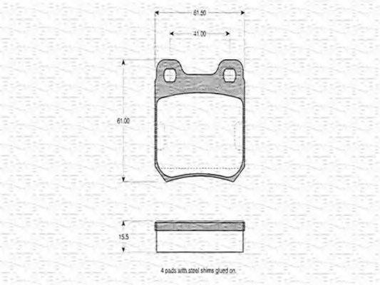 MAGNETI MARELLI 363702160270 Комплект гальмівних колодок, дискове гальмо