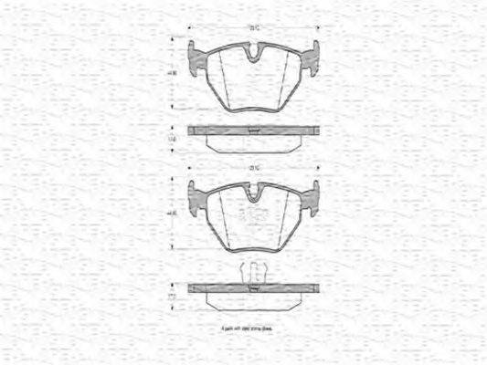 MAGNETI MARELLI 363702160308 Комплект гальмівних колодок, дискове гальмо