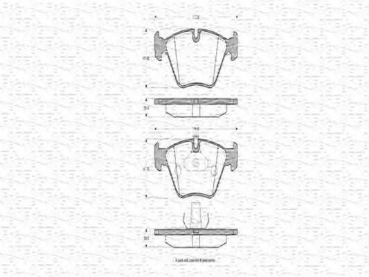 MAGNETI MARELLI 363702160411 Комплект гальмівних колодок, дискове гальмо