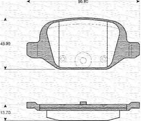 MAGNETI MARELLI 363702161104 Комплект гальмівних колодок, дискове гальмо
